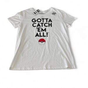 NWT Pokemon Shirt L White Gotta Catch Em All Nintendo Pokeball Tee